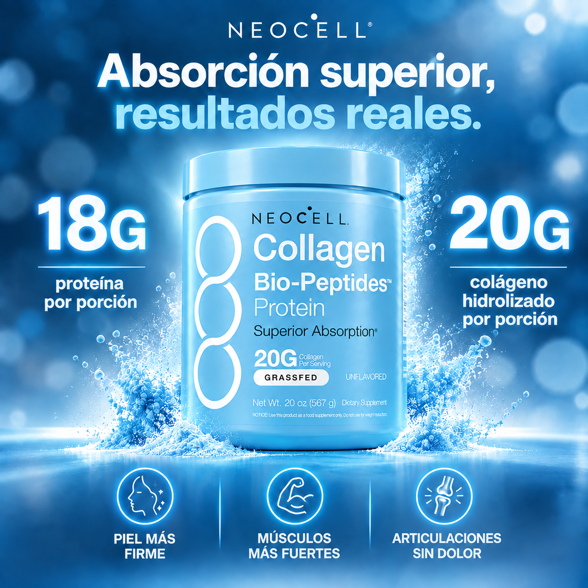 NeoCell™ Colágeno Hidrolizado + Proteína Bio-Péptidos | Belleza y Bienestar